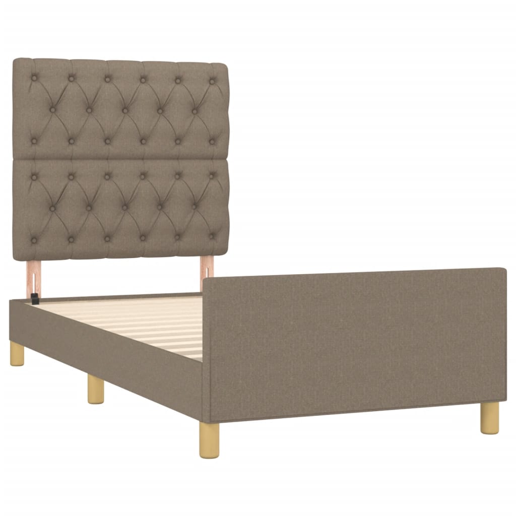 vidaXL Estructura de cama sin colchón tela gris taupe 80x200 cm