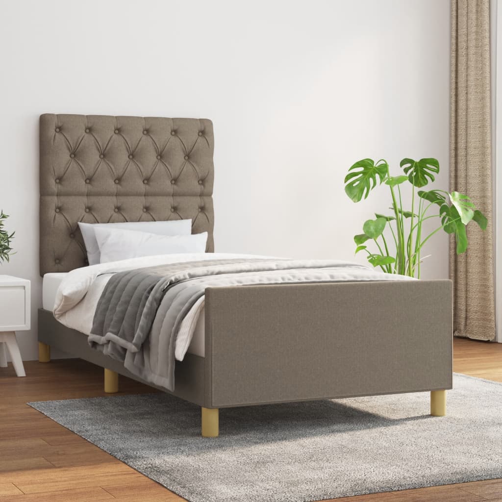 vidaXL Estructura de cama sin colchón tela gris taupe 80x200 cm