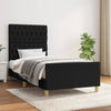 vidaXL Estructura de cama con cabecero de tela negro 90x190 cm