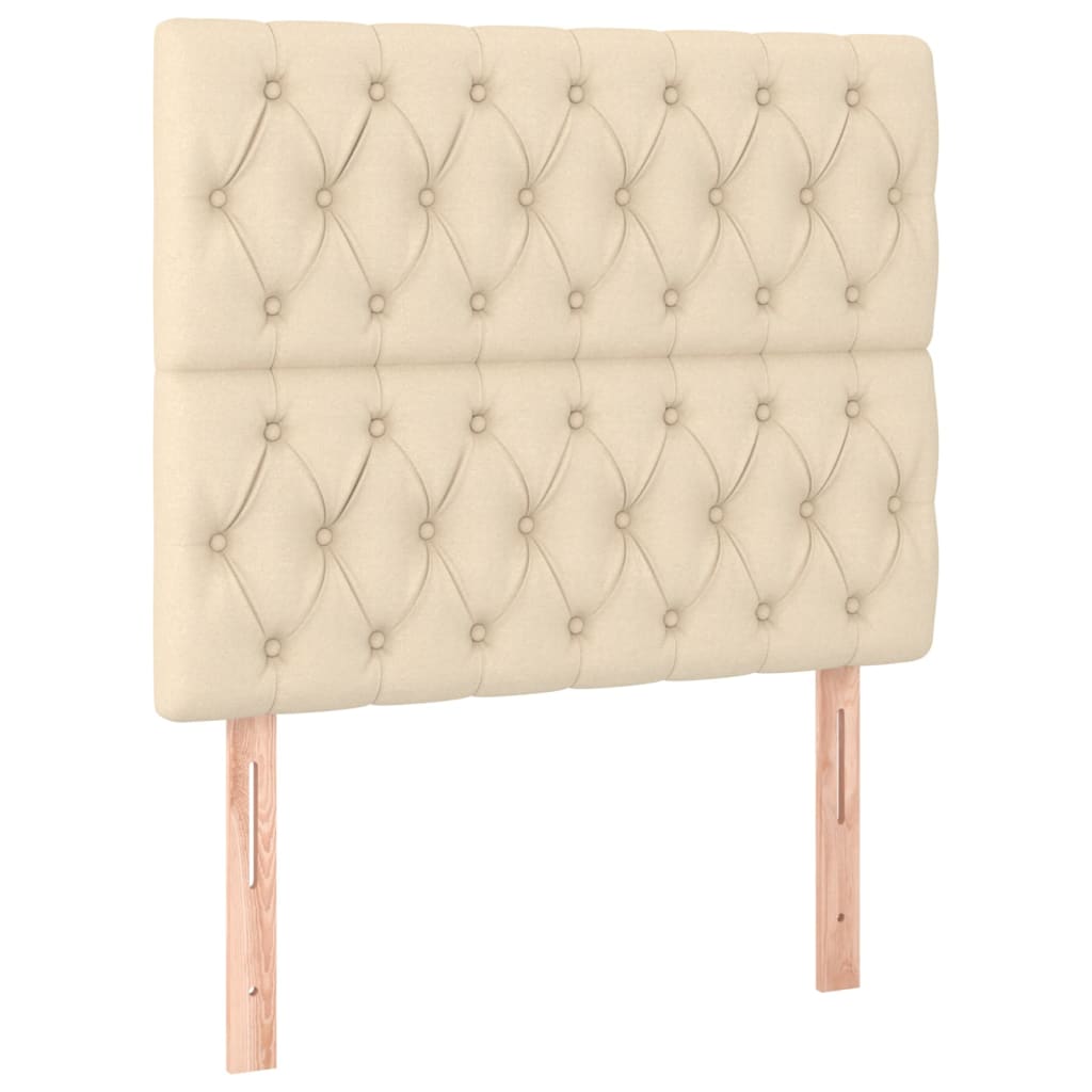 vidaXL Estructura de cama sin colchón tela crema 90x190 cm