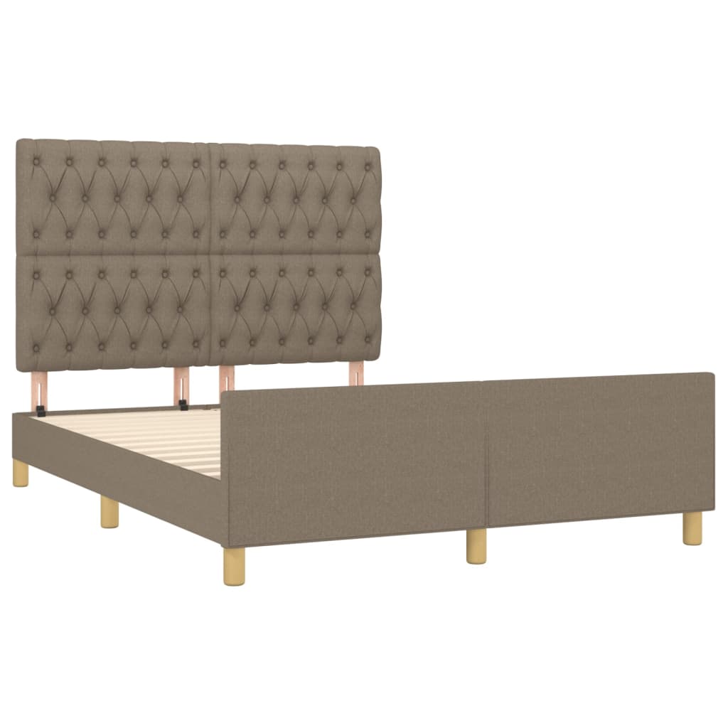 vidaXL Cama sin colchón tela gris taupe 140x190 cm