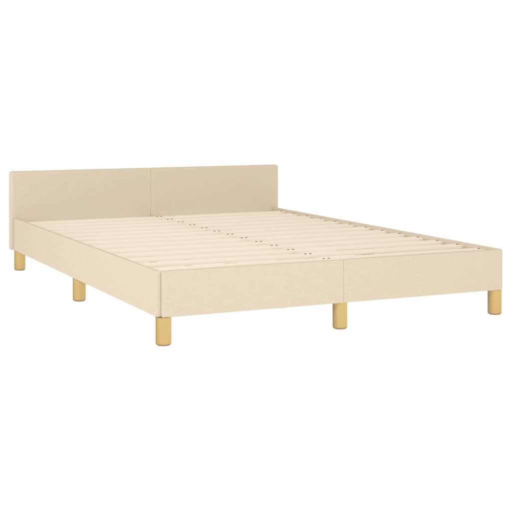 vidaXL Cama sin colchón tela color crema 140x190 cm