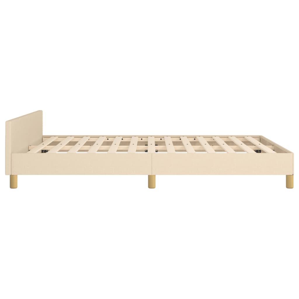 vidaXL Cama sin colchón tela color crema 140x190 cm