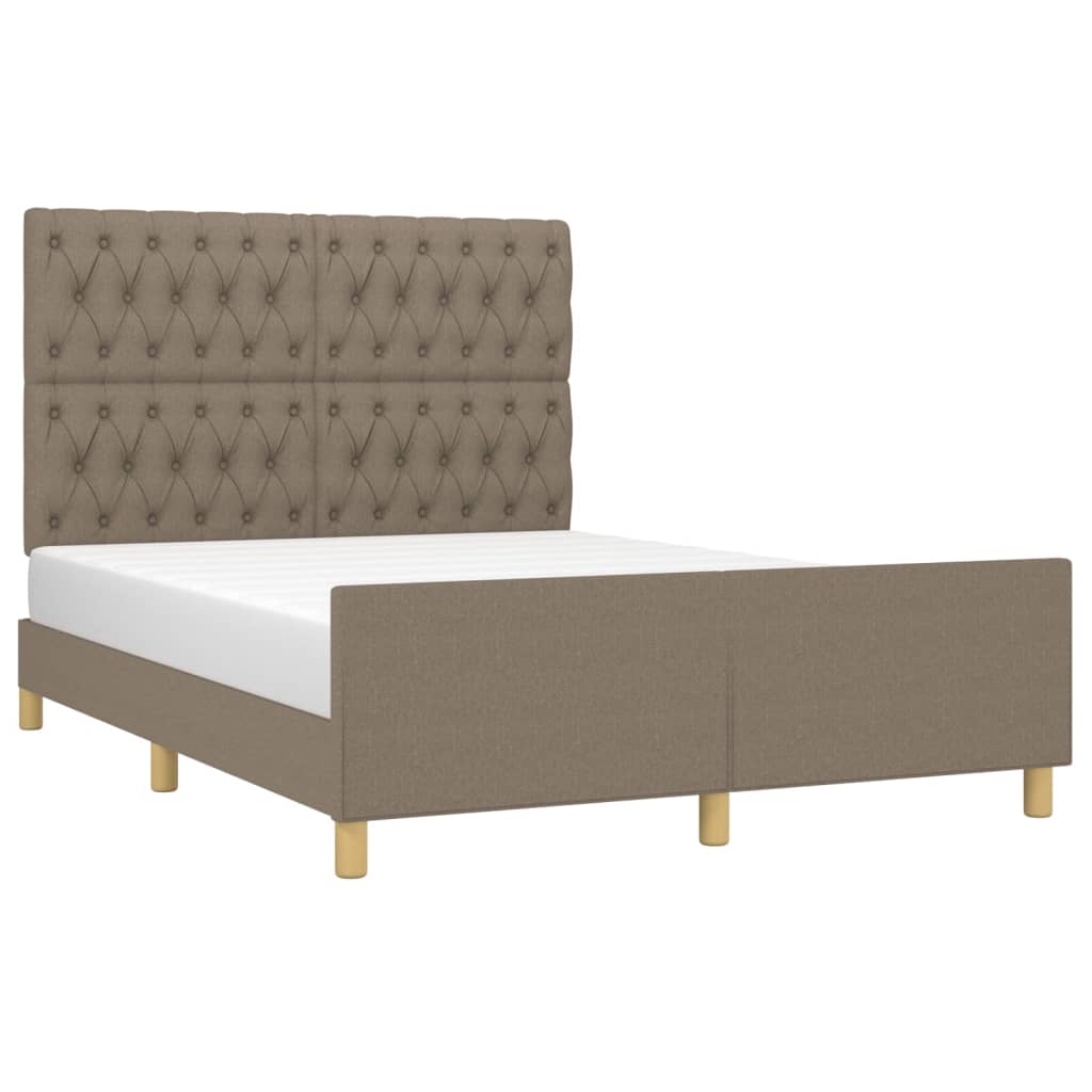 vidaXL Cama sin colchón tela gris taupe 140x200 cm