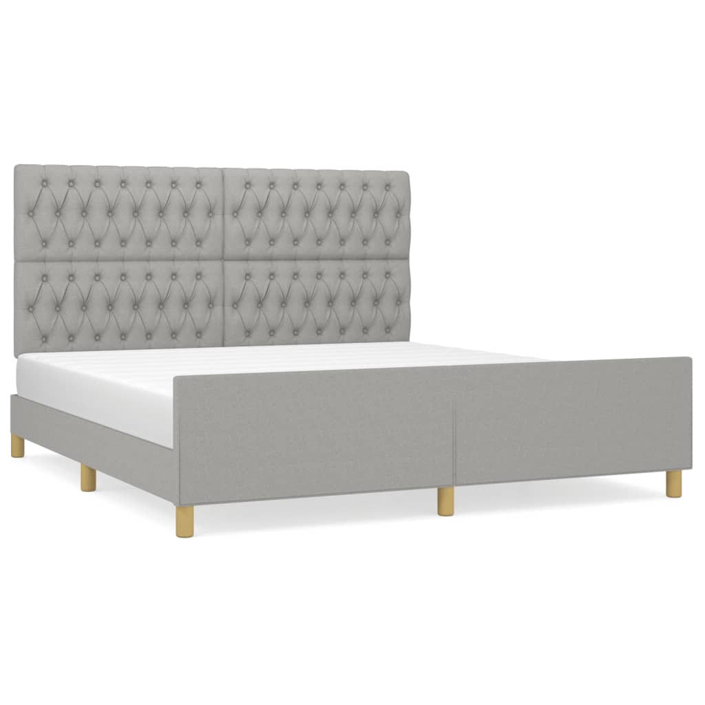 vidaXL Cama sin colchón tela gris claro 180x200 cm