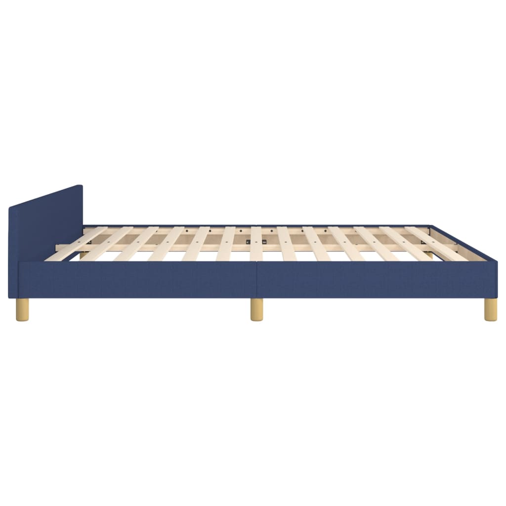 vidaXL Estructura de cama con cabecero de tela azul 180x200 cm