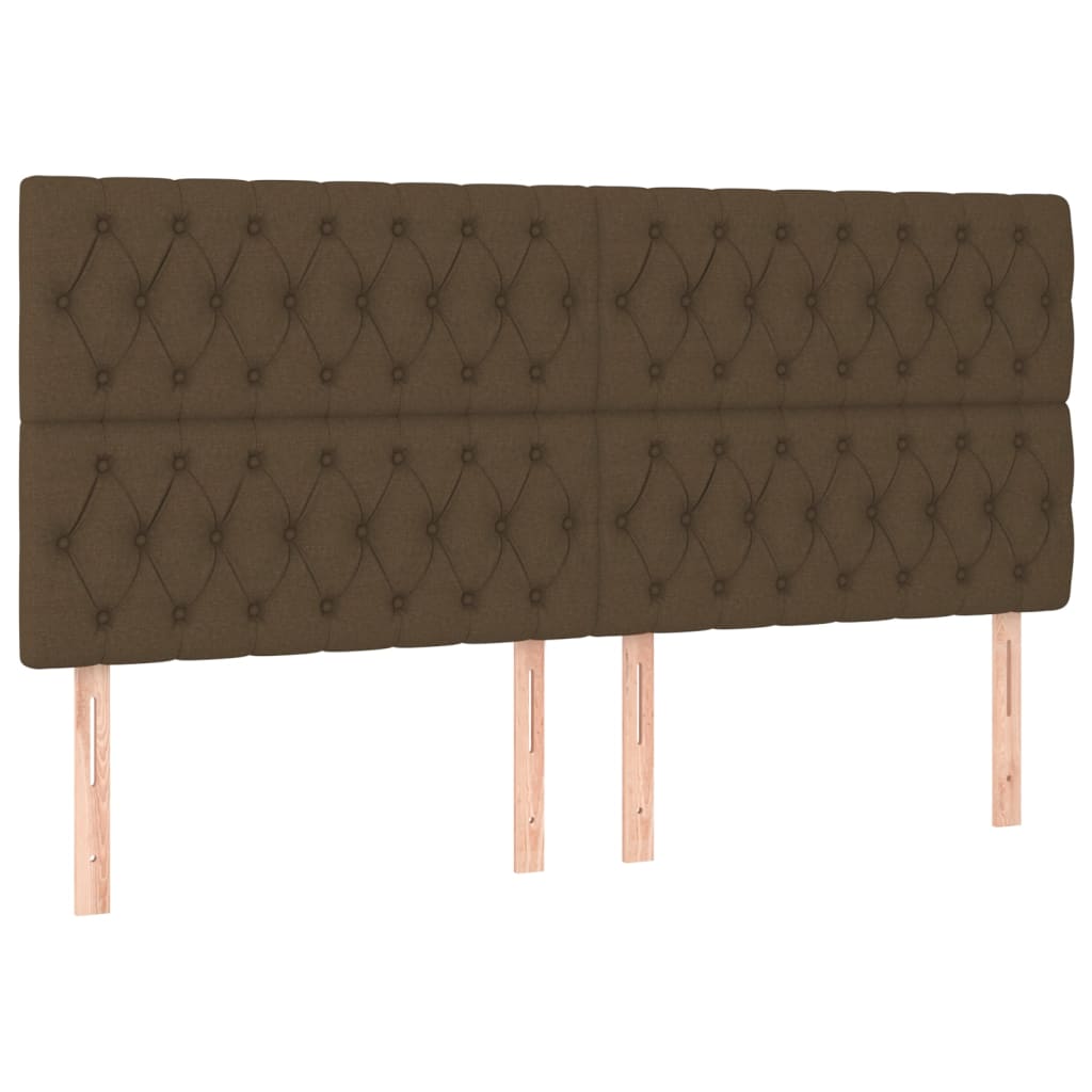 vidaXL Estructura de cama con cabecero de tela marrón oscuro 200x200cm