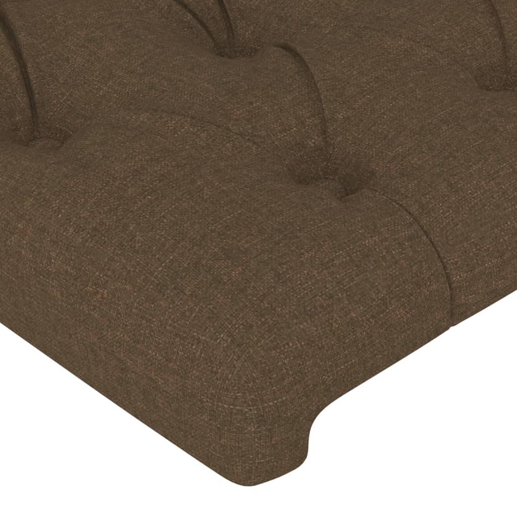 vidaXL Estructura de cama con cabecero de tela marrón oscuro 200x200cm