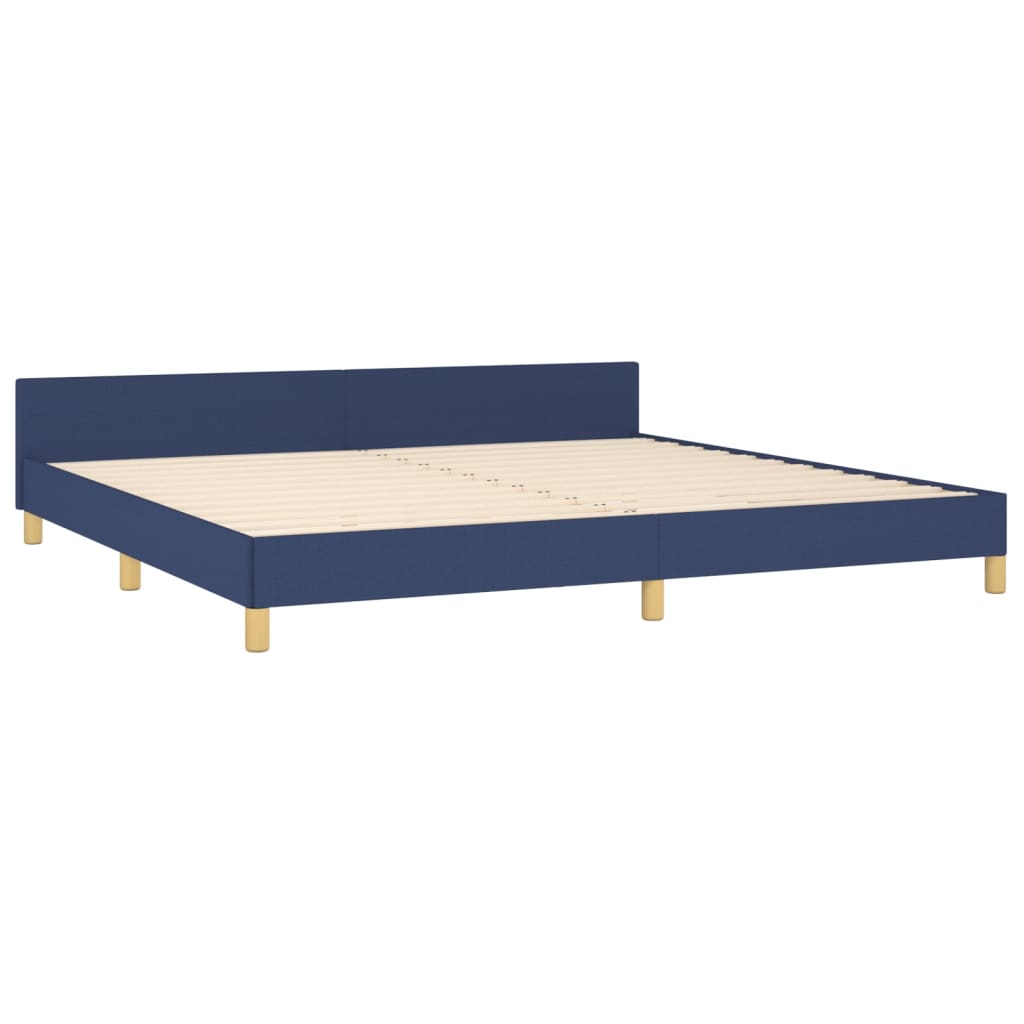 vidaXL Estructura de cama con cabecero de tela azul 200x200 cm