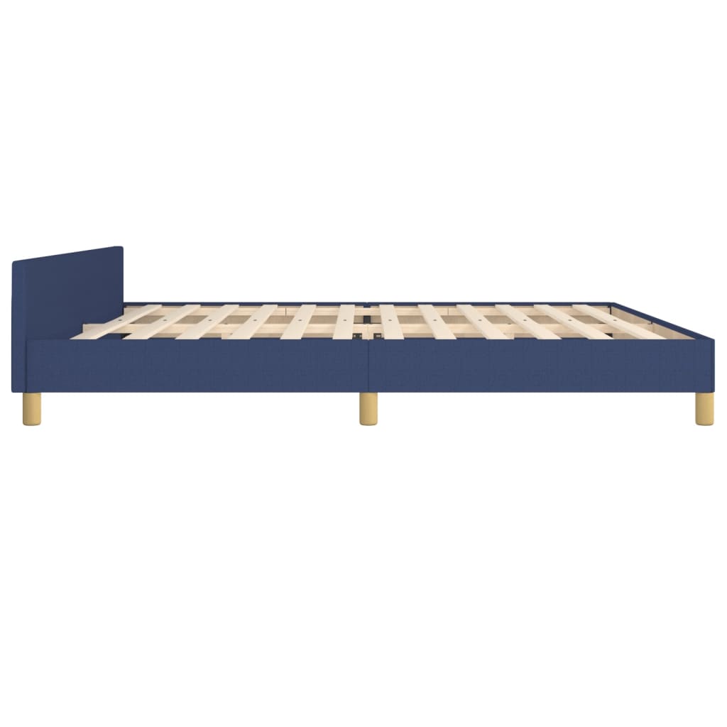 vidaXL Estructura de cama con cabecero de tela azul 200x200 cm