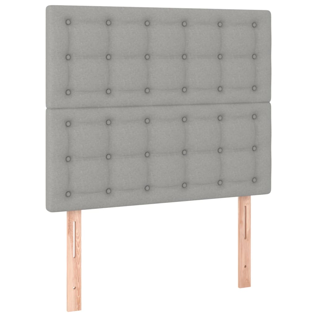 vidaXL Estructura de cama con cabecero de tela gris claro 80x200 cm