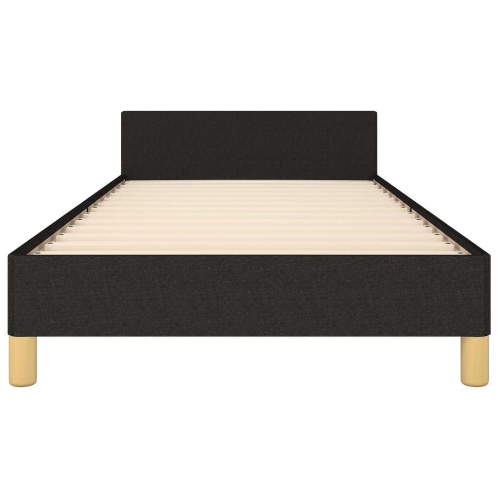 vidaXL Estructura de cama con cabecero de tela negro 80x200 cm