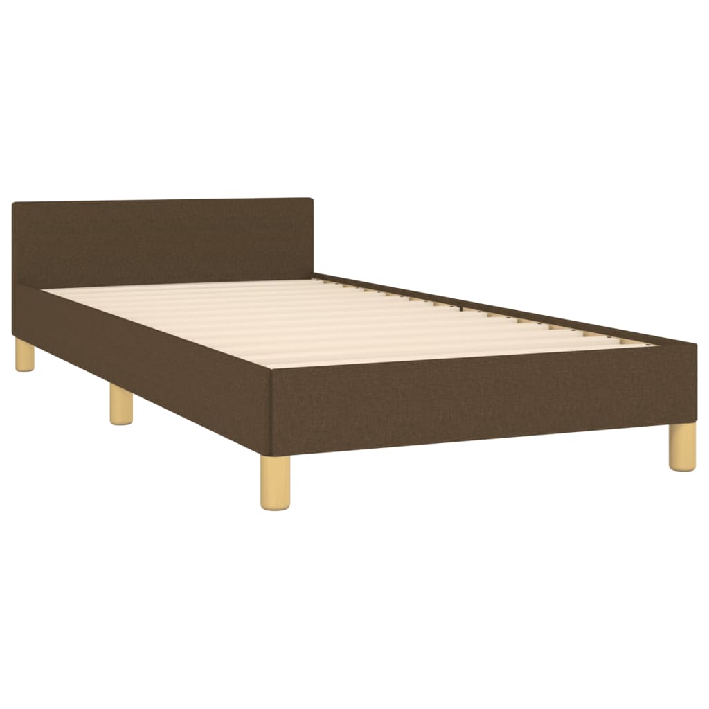 vidaXL Estructura de cama con cabecero de tela marrón oscuro 80x200 cm