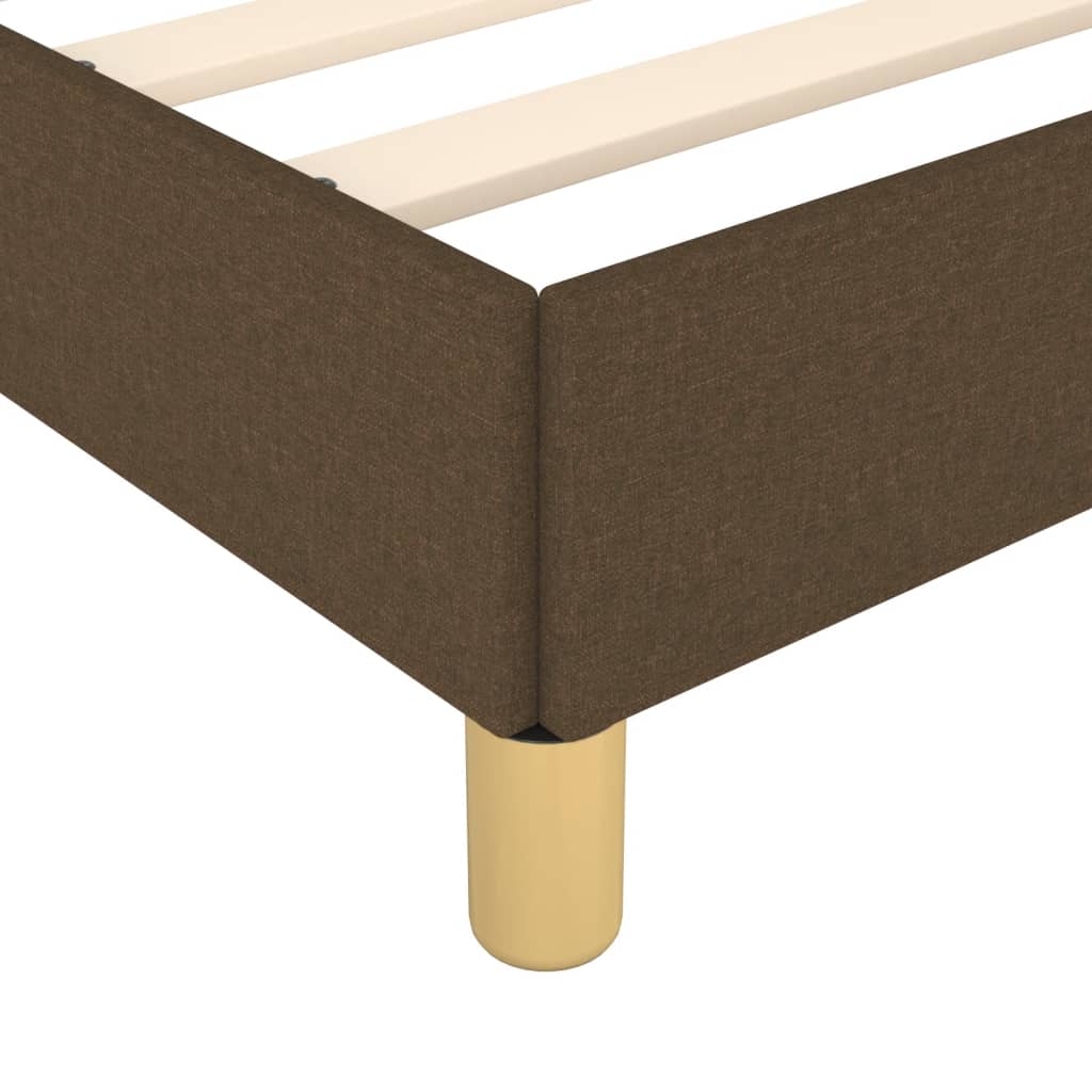 vidaXL Estructura de cama con cabecero de tela marrón oscuro 80x200 cm