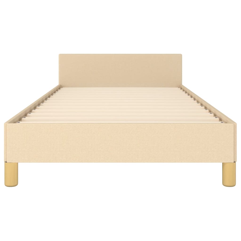 vidaXL Estructura de cama con cabecero de tela color crema 80x200 cm