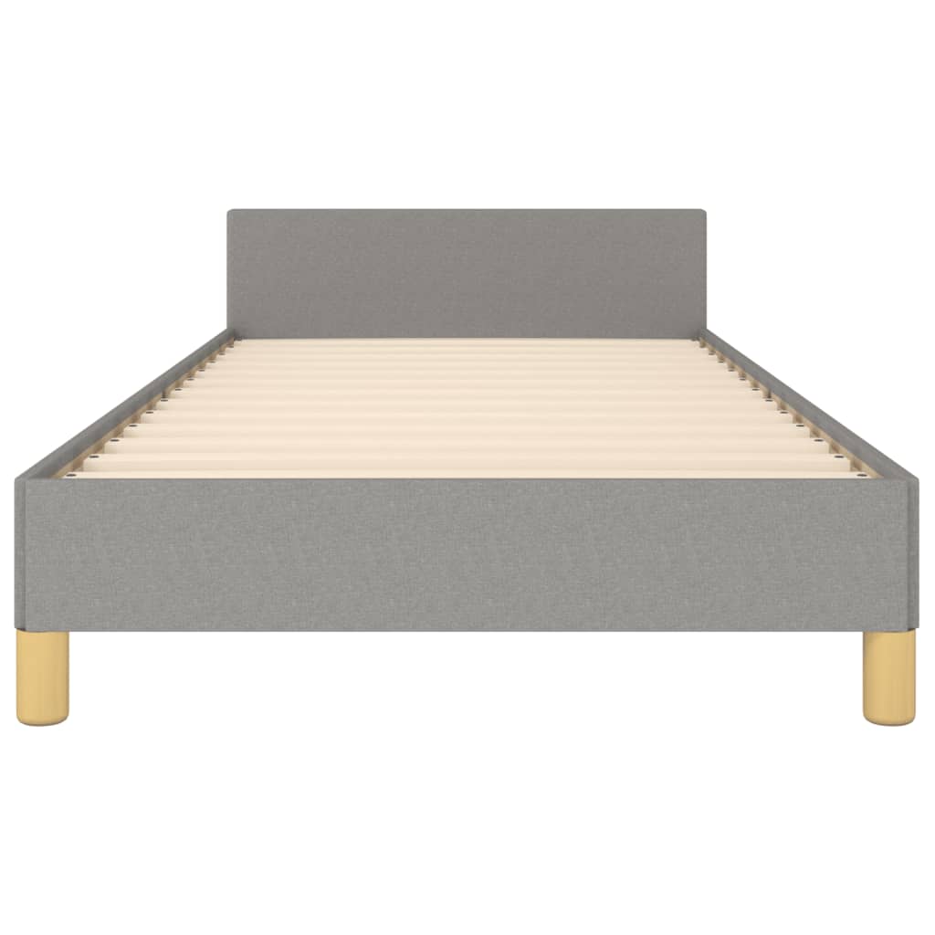 vidaXL Estructura de cama con cabecero de tela gris claro 90x190 cm