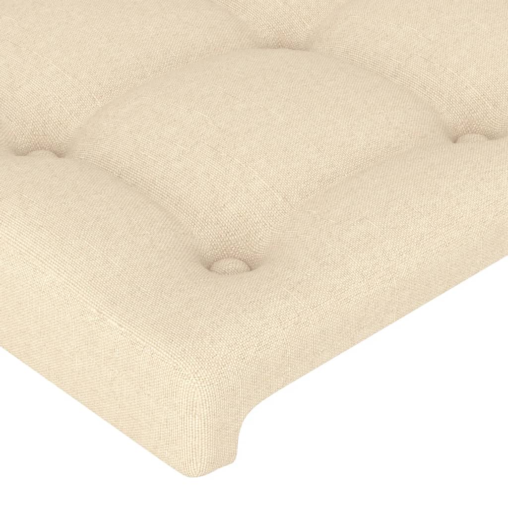 vidaXL Estructura de cama con cabecero de tela color crema 90x190 cm