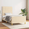 vidaXL Estructura de cama con cabecero de tela color crema 90x190 cm