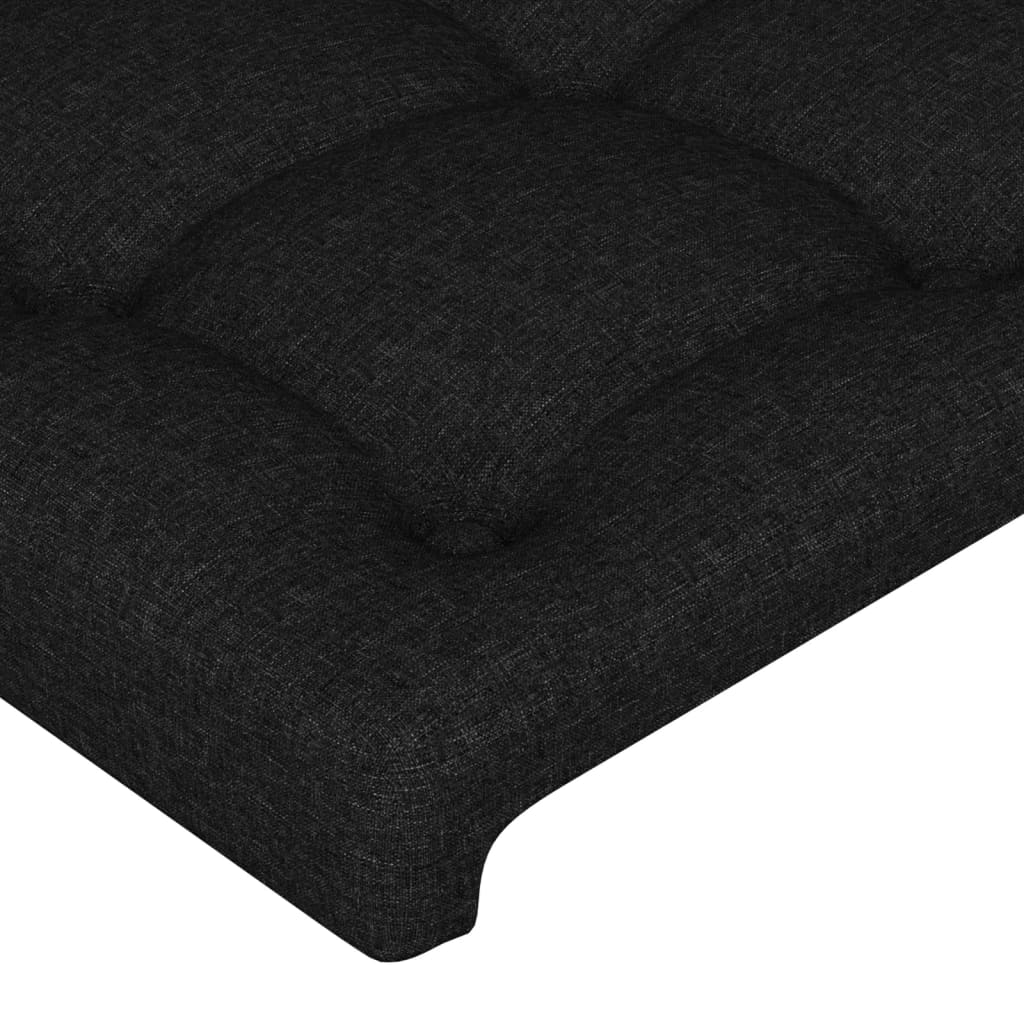 vidaXL Estructura de cama con cabecero de tela negro 140x200 cm