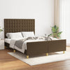 vidaXL Estructura de cama con cabecero de tela marrón 140x200 cm