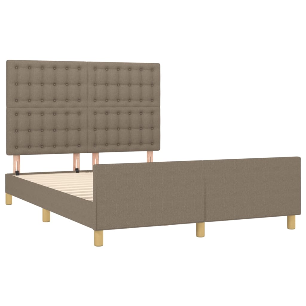 vidaXL Cama sin colchón tela gris taupe 140x200 cm