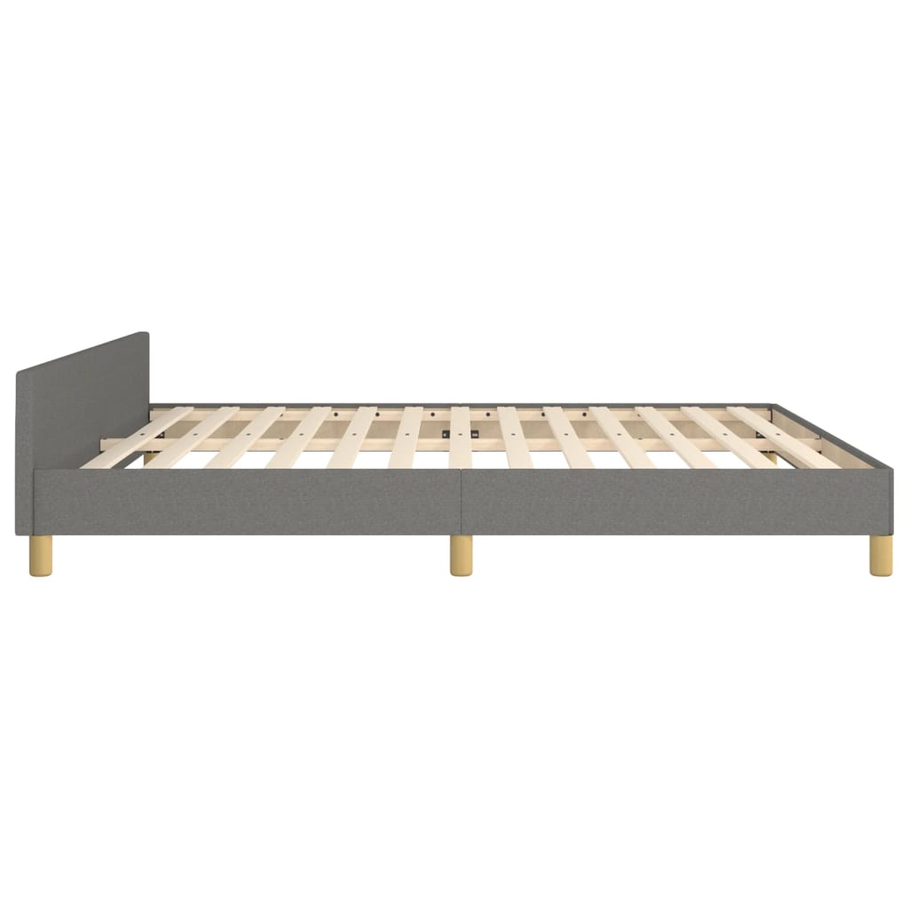 vidaXL Estructura de cama con cabecero tela gris oscuro 180x200 cm