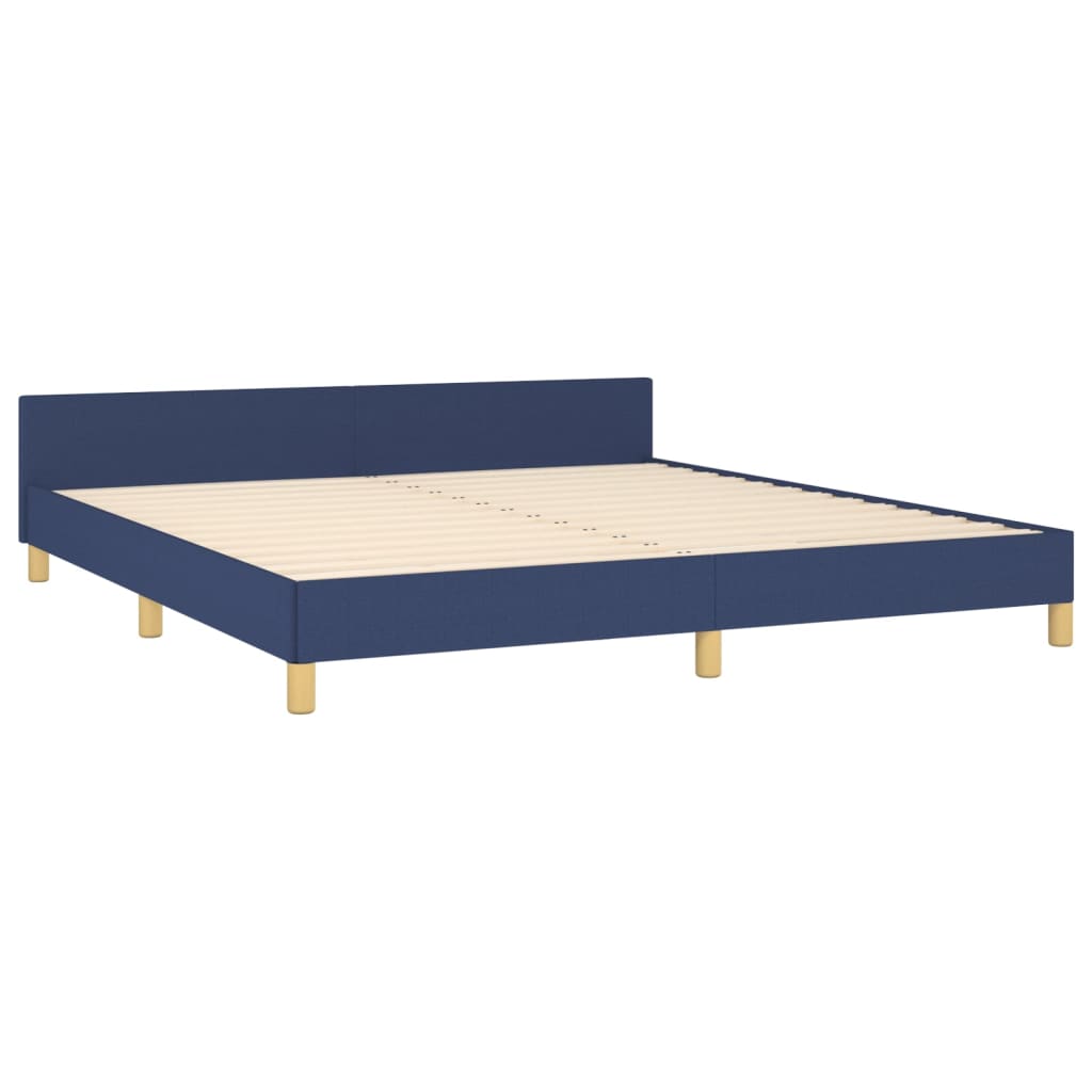 vidaXL Estructura de cama con cabecero de tela azul 180x200 cm