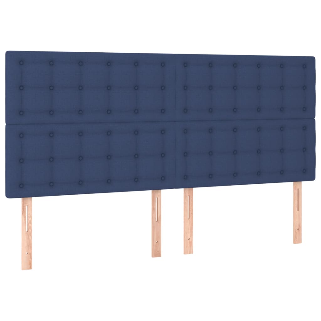 vidaXL Estructura de cama con cabecero de tela azul 180x200 cm