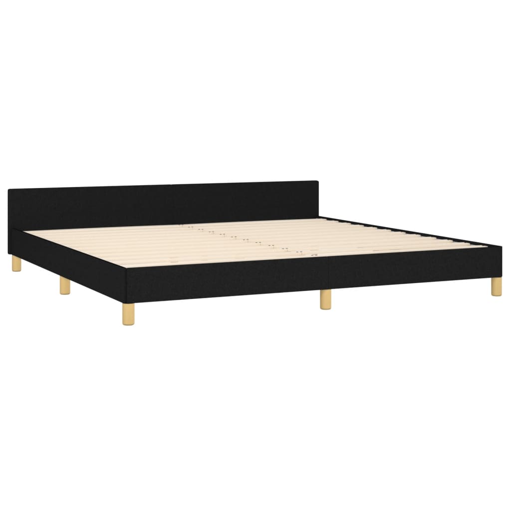 vidaXL Estructura de cama con cabecero de tela negro 200x200 cm