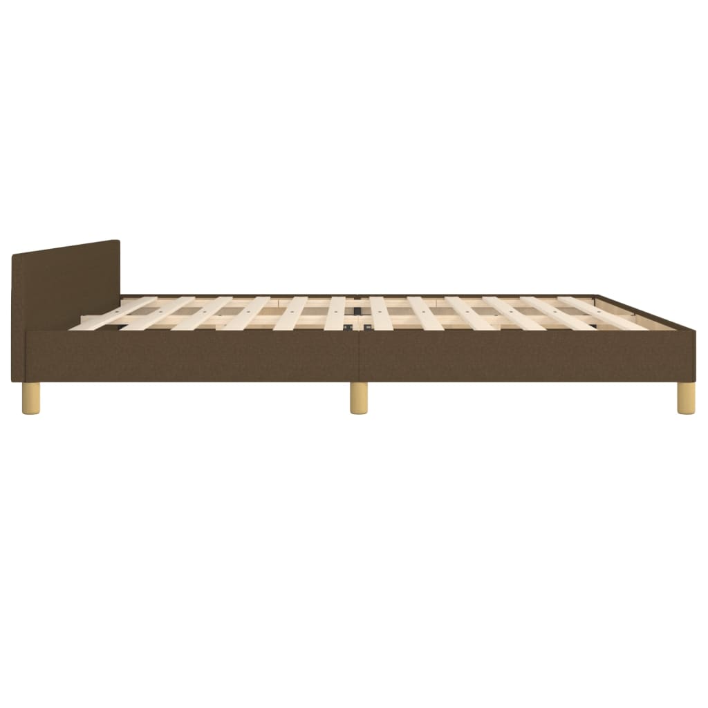 vidaXL Cama sin colchón tela marrón oscuro 200x200 cm