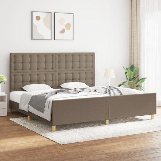 vidaXL Estructura de cama con cabecero de tela gris taupe 200x200 cm