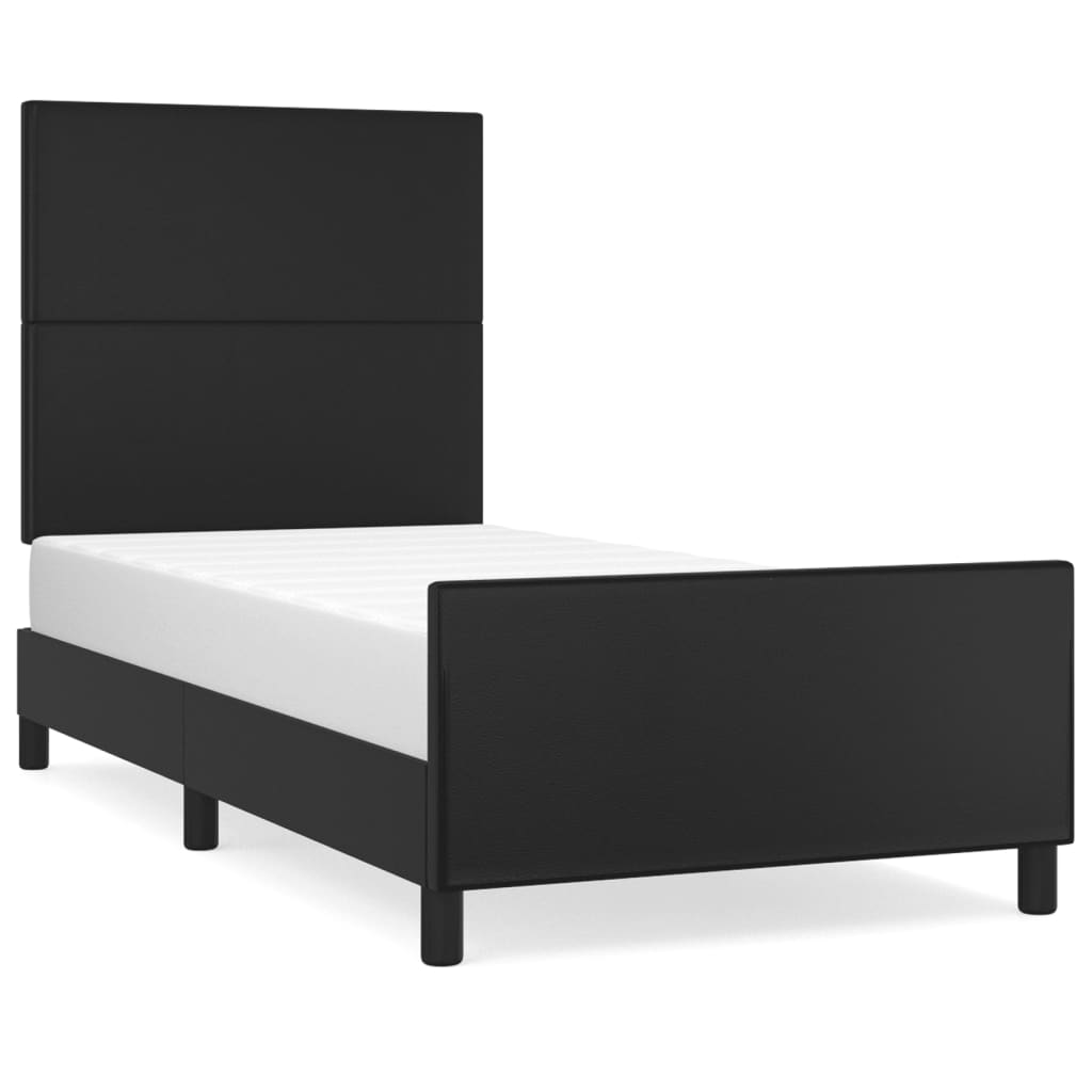 vidaXL Estructura de cama sin colchón cuero sintético negro 90x190 cm