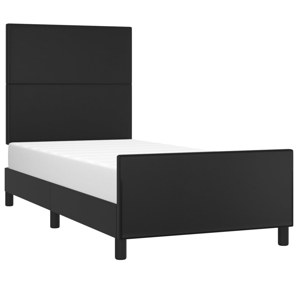 vidaXL Estructura de cama sin colchón cuero sintético negro 90x190 cm