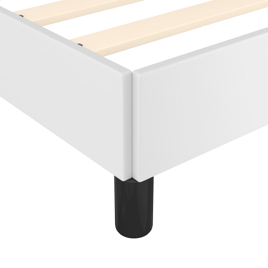 vidaXL Estructura de cama sin colchón cuero sintético blanco 90x190 cm