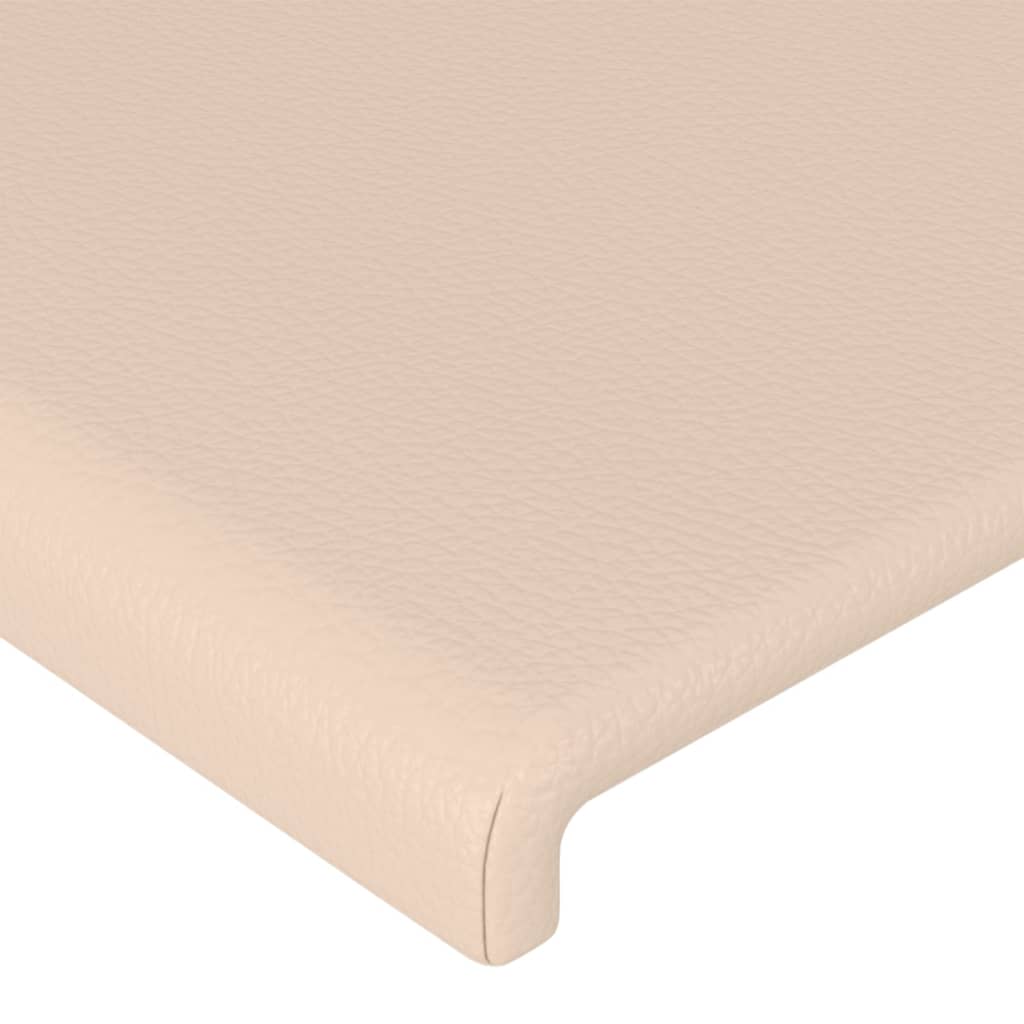 vidaXL Estructura de cama cabecero cuero sintético capuchino 90x200 cm