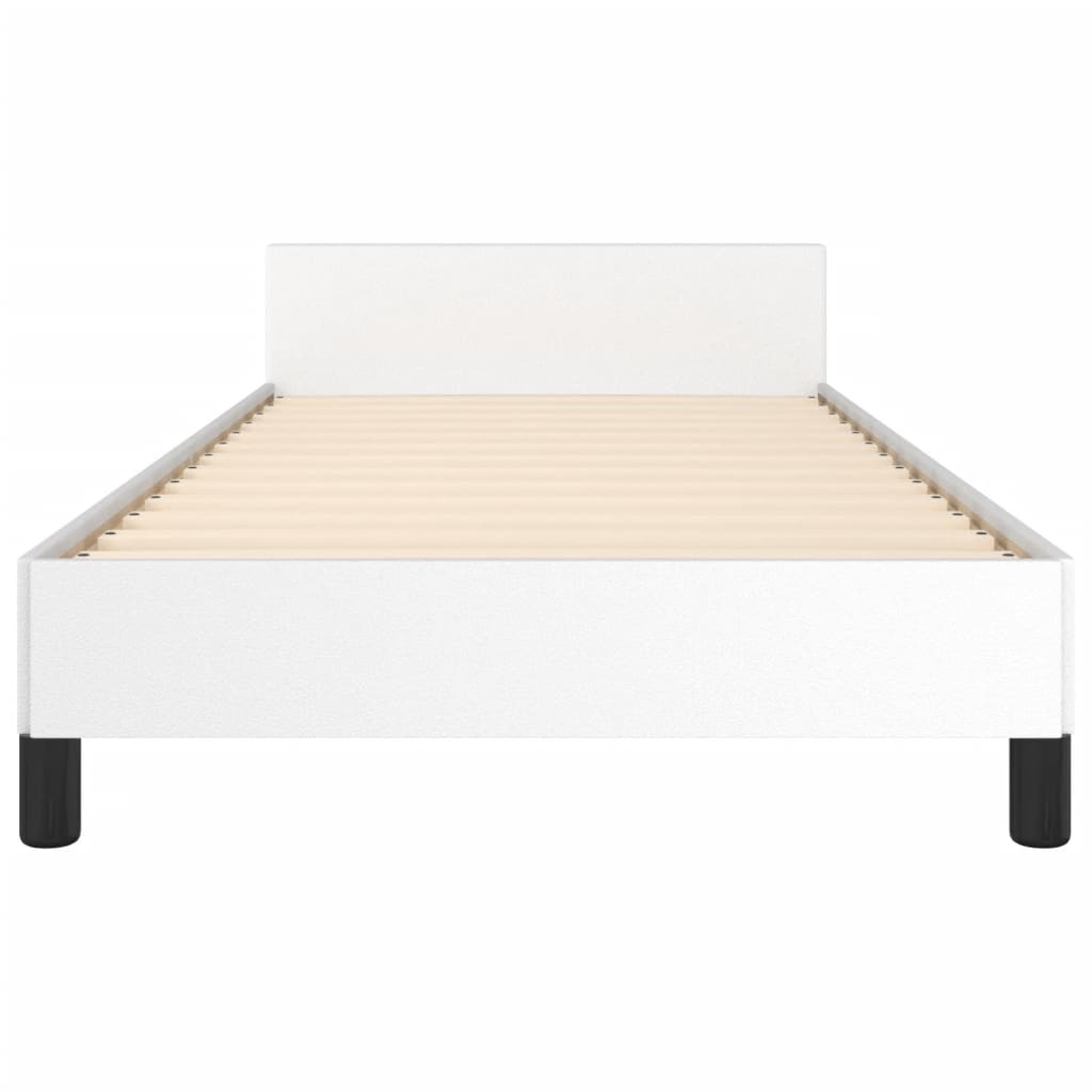 vidaXL Estructura de cama sin colchón cuero sintético blanco 100x200cm