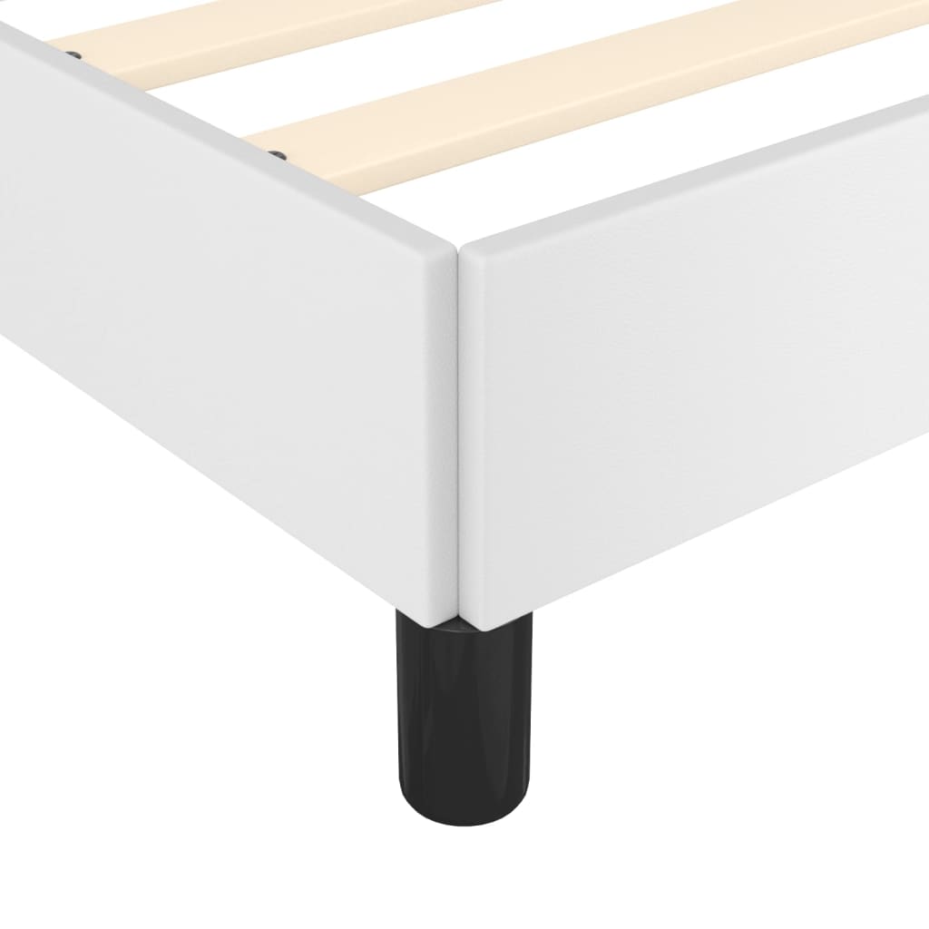 vidaXL Estructura de cama sin colchón cuero sintético blanco 100x200cm