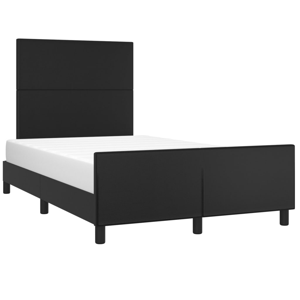 vidaXL Estructura de cama sin colchón cuero sintético negro 120x200 cm