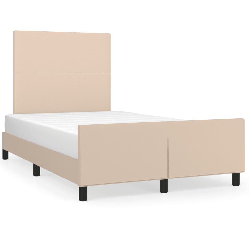 vidaXL Estructura cama sin colchón cuero sintético capuchino 120x200cm