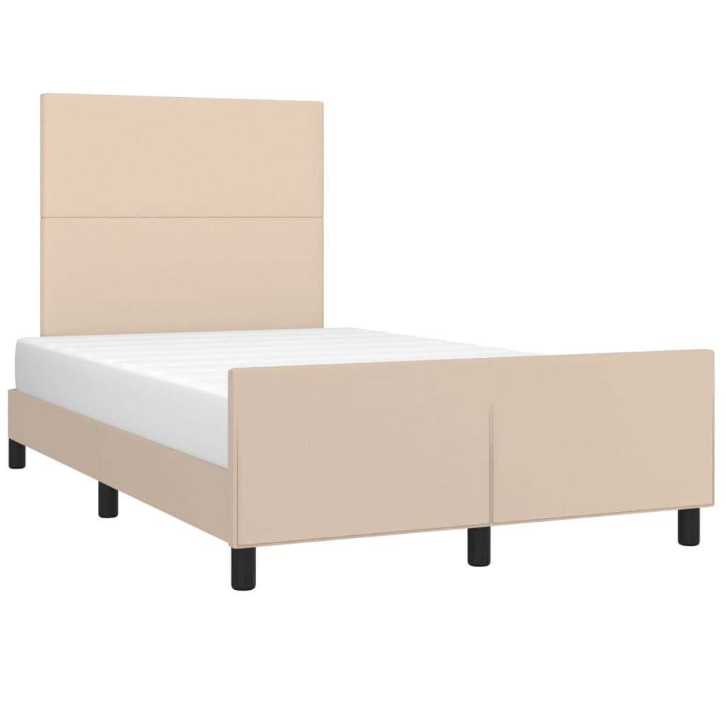 vidaXL Estructura cama sin colchón cuero sintético capuchino 120x200cm