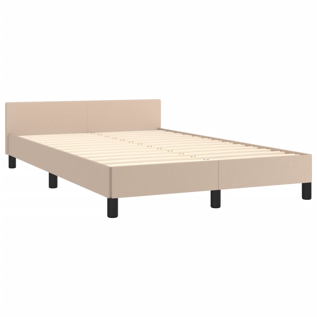 vidaXL Estructura cama sin colchón cuero sintético capuchino 120x200cm