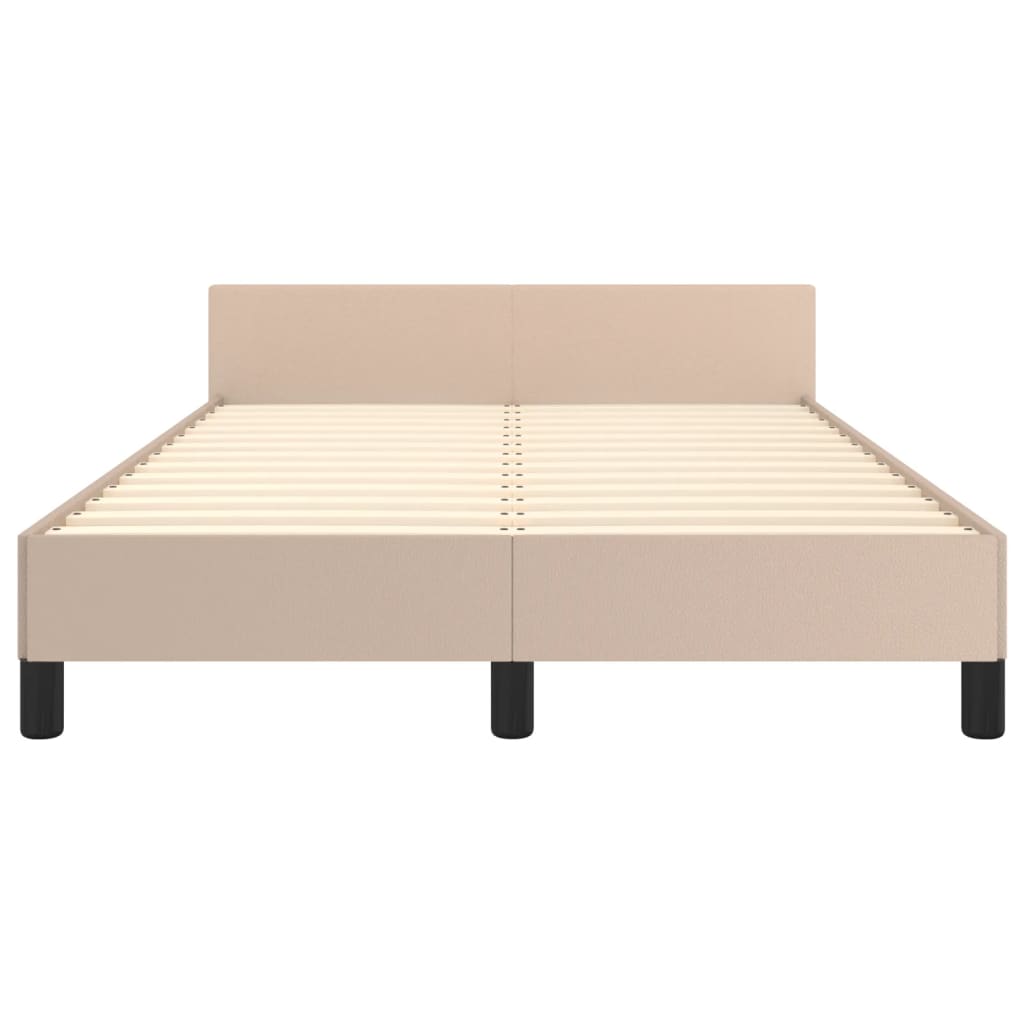 vidaXL Estructura cama sin colchón cuero sintético capuchino 120x200cm