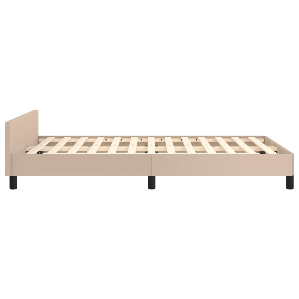 vidaXL Estructura cama sin colchón cuero sintético capuchino 120x200cm