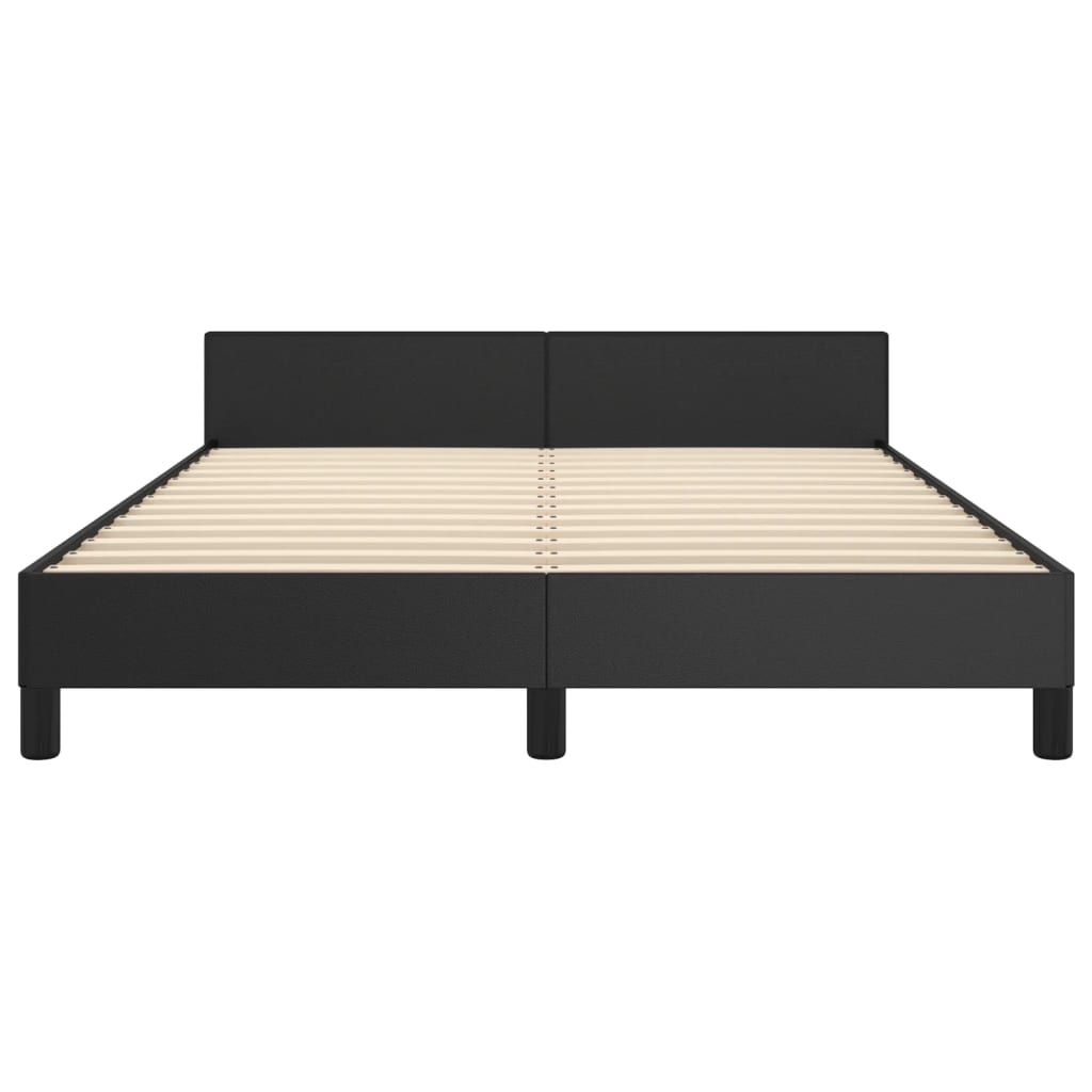 vidaXL Estructura de cama sin colchón cuero sintético negro 140x190 cm