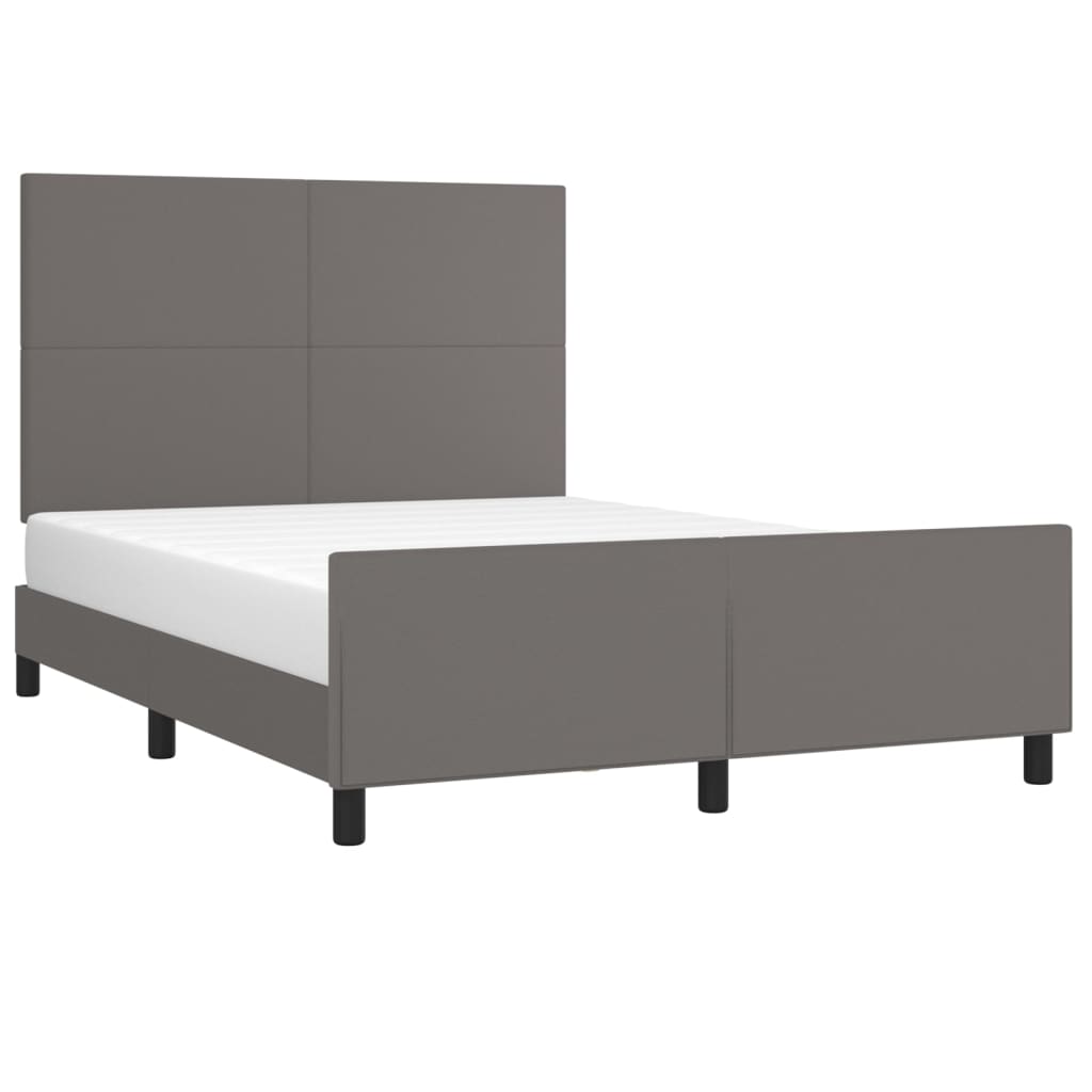 vidaXL Estructura de cama sin colchón cuero sintético gris 140x190 cm