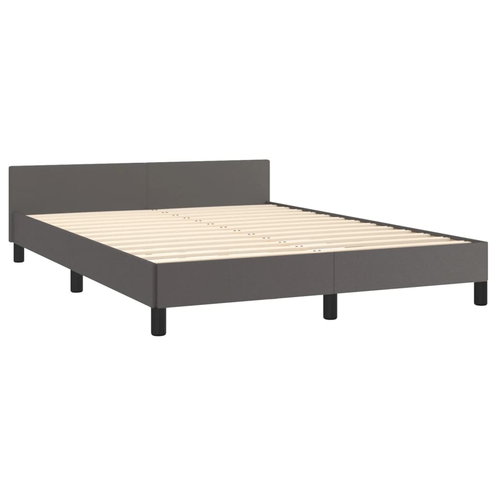 vidaXL Estructura de cama sin colchón cuero sintético gris 140x190 cm