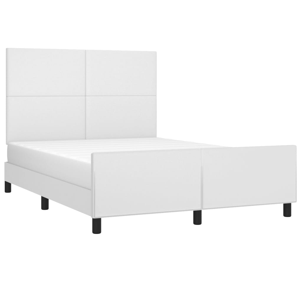 vidaXL Estructura de cama sin colchón cuero sintético blanco 140x200cm