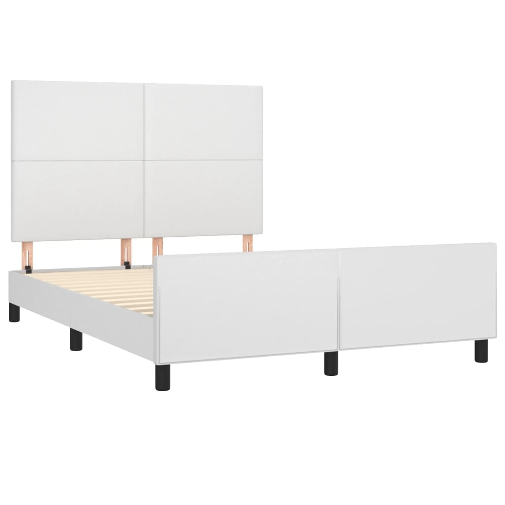 vidaXL Estructura de cama sin colchón cuero sintético blanco 140x200cm