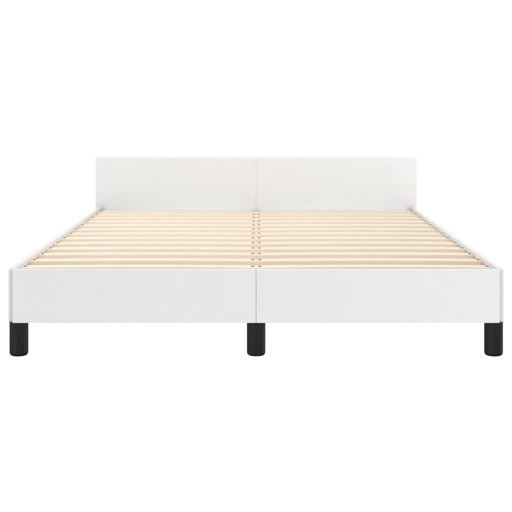 vidaXL Estructura de cama sin colchón cuero sintético blanco 140x200cm