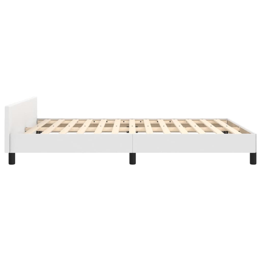 vidaXL Estructura de cama sin colchón cuero sintético blanco 140x200cm